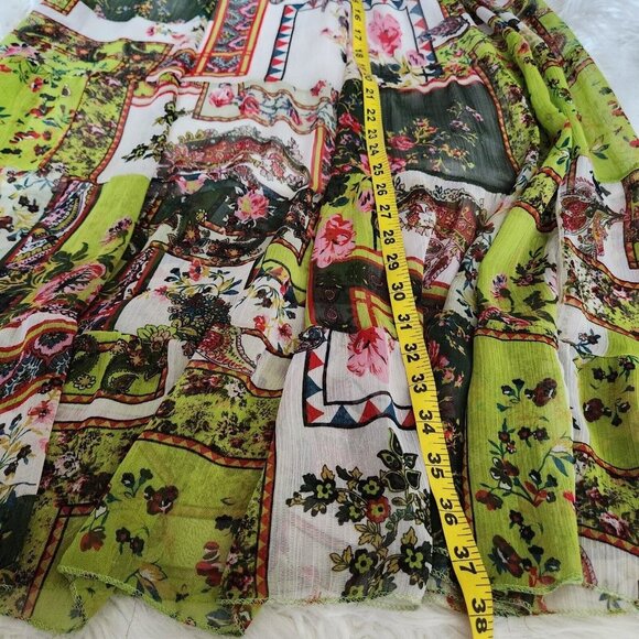 Maxi Skirt and midi Dress Women Smocked One Size Boho Patchwork Print - Picture 8 of 10